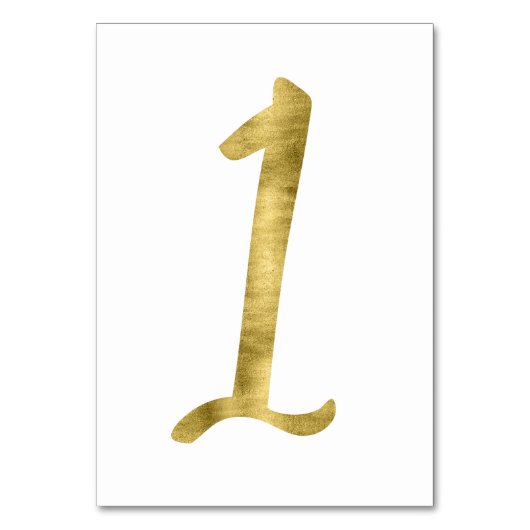 Tafelnummers met Gold Foil-effect nummer 1 (Voorkant)