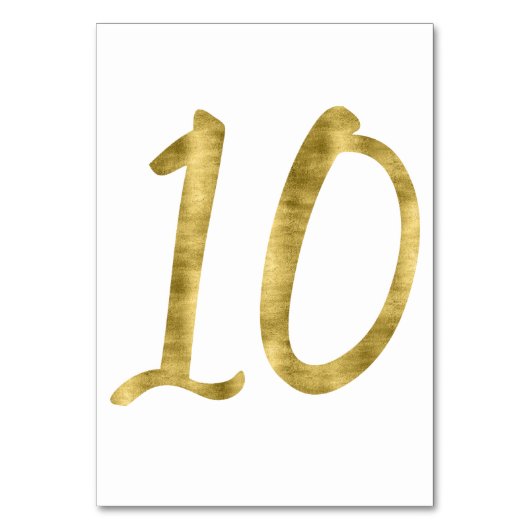 Tafelnummers met Gold Foil-effect nummer 10 (Voorkant)