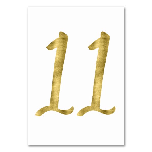 Tafelnummers met Gold Foil-effect nummer 11 (Voorkant)