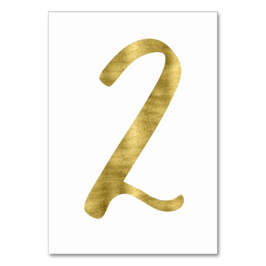 Tafelnummers met Gold Foil-effect nummer 2 (Voorkant)
