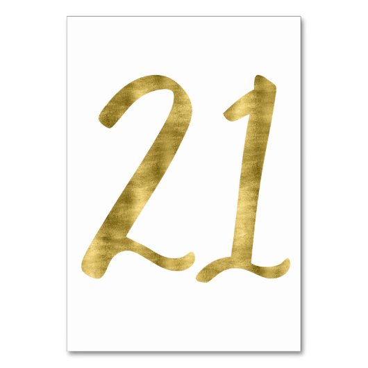 Tafelnummers met Gold Foil-effect nummer 21 (Voorkant)