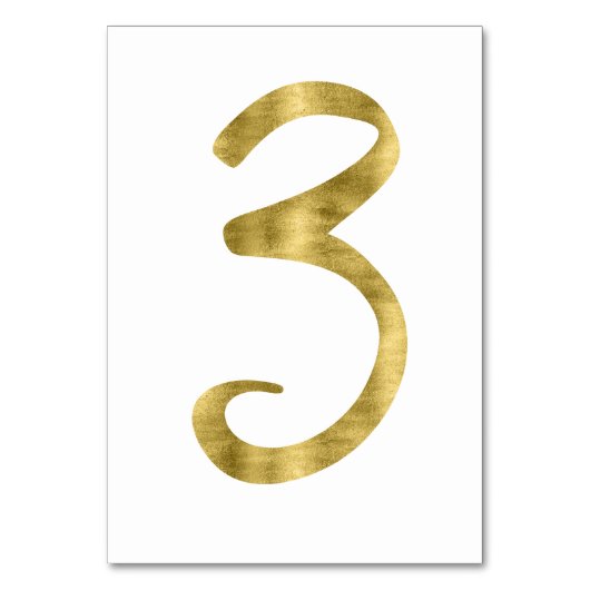 Tafelnummers met Gold Foil-effect nummer 3 (Achterkant)