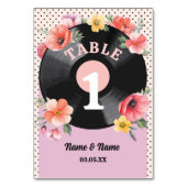 Tafelnummers Muziek Record Bruiloft Bloemen jaren (Voorkant)