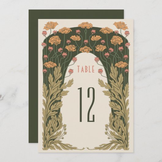 Tafelnummers Olijf & Sinaasappel bruiloft (Voorkant / Achterkant)