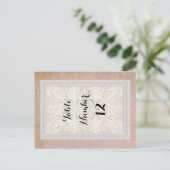 Tafelnummers Rustic Lace w Aged  Linen (Staand voorkant)