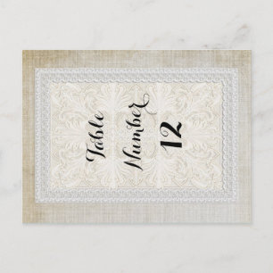 Tafelnummers Rustic Lace w Aged Linen