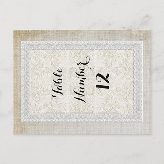Tafelnummers Rustic Lace w Aged Linen (Voorkant)