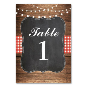 Tafelnummers Trouwhout BBQ Rustiek Hout Rood