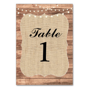 Tafelnummers Trouwhout BBQ Rustieke Burlap Kaart