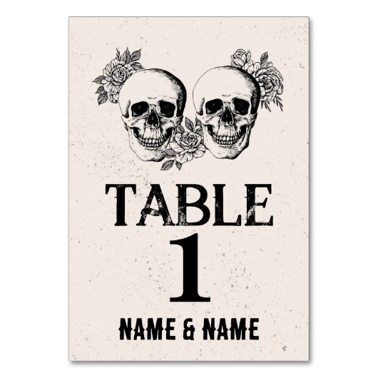 Tafelnummers Trouwschedels Rustieke Kaarten Koppel (Voorkant)