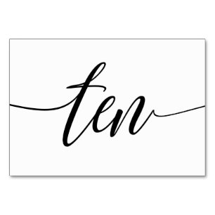 Tafelnummers voor trouwfeest - Luxe typografie (Zw