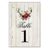 Tafelnummers Wedding Antlers Stag Rustieke Kaarten (Achterkant)