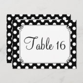 Tafelnummers zwart en wit poka weddenschap (Voorkant / Achterkant)