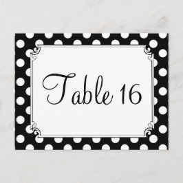 Tafelnummers zwart en wit poka weddenschap