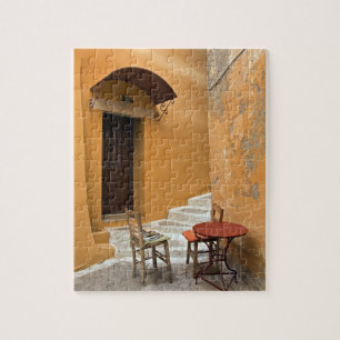 Tafelopstelling op het trottoir, Chania, Kreta, Gr Legpuzzel