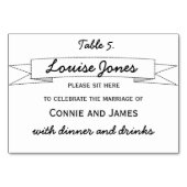 Tafelplaats Naam voor bruiloft Kaart (Voorkant)
