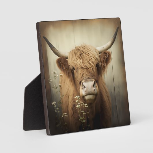 Tafelplak van een hoogland-Koe Fotoplaat (Voorkant)