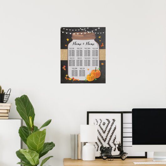 Tafelpompoen Herfst Chalk Poster Zitplaats (Thuiskantoor)