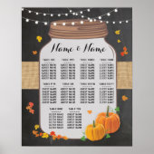 Tafelpompoen Herfst Chalk Poster Zitplaats (Voorkant)