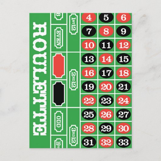 Tafelroulette - Casino Gamble To Win Briefkaart (Voorkant)