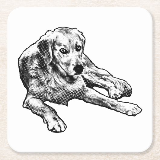 Tafelrust: Gouden Graan Vierkante Kartonnen Onderzetter (Voorkant)