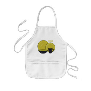 Tafelservies cartoon illustratie  kinder schort