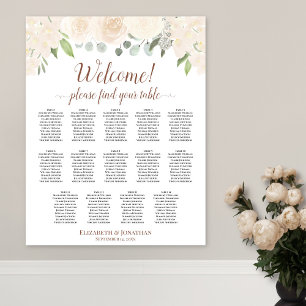 Tafelstoelen Huwelijkszitplaatskaart Roze Perzik B Poster