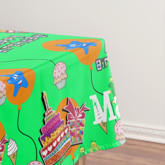 Tafelstof, 10e verjaardag, #10 Groen Tafelkleed (Voorbeeld)
