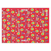 Tafelstof, Happy 4th Birthday, #4 Red Tafelkleed (Voorkant (Horizontaal))