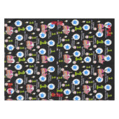 Tafelstof, Happy First Birthday, #1 Black Tafelkleed (Voorkant (Horizontaal))