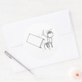 Tafelteken met loopvlakdiagram ronde sticker (Envelop)