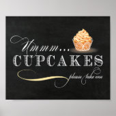 Tafelteken voor cupcake - Cupcake-balk Poster (Voorkant)