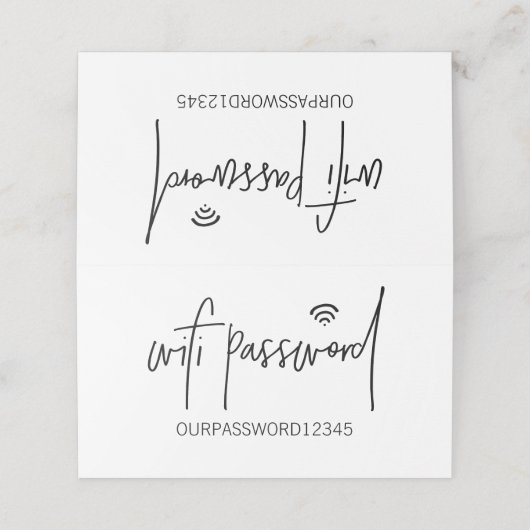 Tafelteken voor WiFi-wachtwoord (Buitenkant ongevouwen)