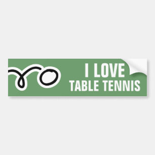 Tafeltennis bumpersticker voor pingpongfans