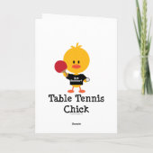 Tafeltennis Chick Wenskaart Kaart (Achterkant)