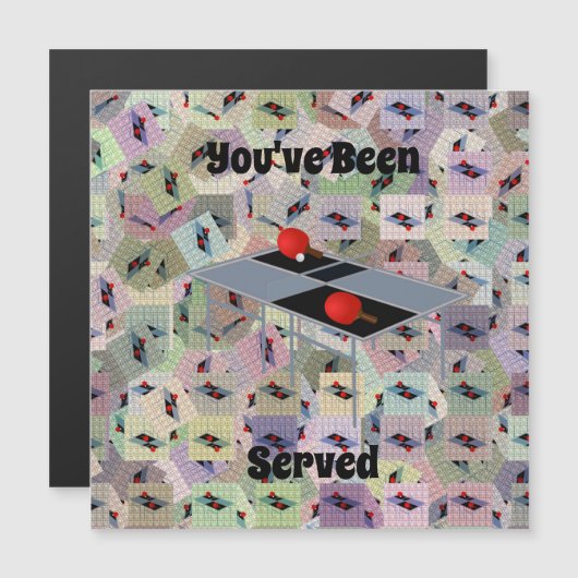 Tafeltennis Geserveerd, Magnetische Kaart (Voorkant / Achterkant)