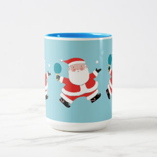 Tafeltennis Kerst Koffiemok Tweekleurige Koffiemok