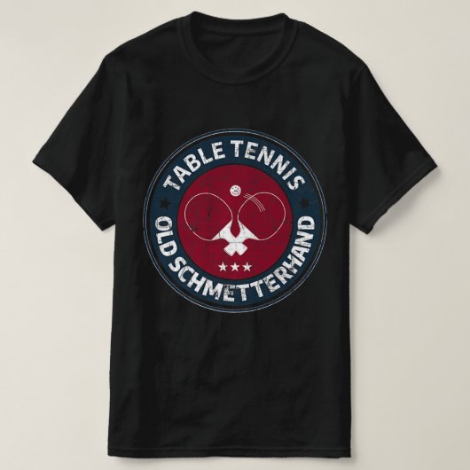 Tafeltennis oud vlinderontwerp voor tafeltennis t-shirt (Design voorkant)