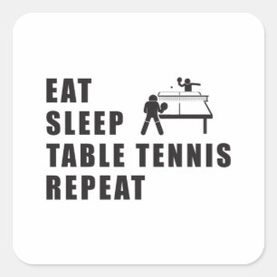 Tafeltennis peddel Ping Pong Herhaal cadeau idee Vierkante Sticker