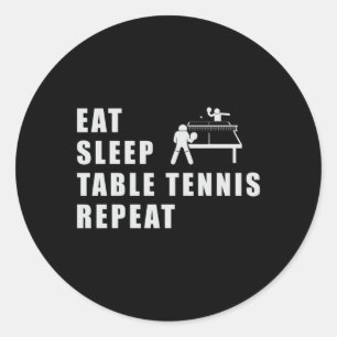 Tafeltennis peddel ping pong herhalen grappig cade ronde sticker
