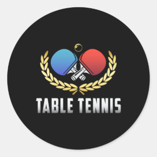 Tafeltennis peddel ping pong speler grappig cadeau ronde sticker