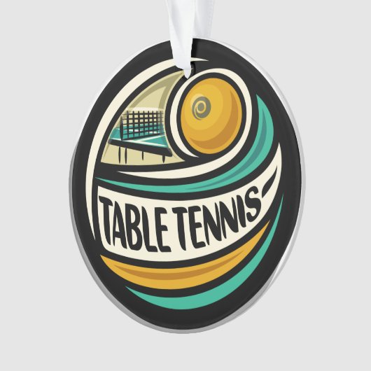 Tafeltennis ping Pong Ornament (voorkant)