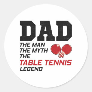 Tafeltennis Ping pong peddels Spelers Ronde Sticker