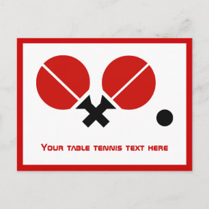 Tafeltennis pingpongrackets en horizontale balweds briefkaart