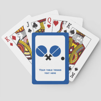 Tafeltennis pingpongrackets en zwart blauw pokerkaarten
