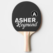 Tafeltennis Speler naam op houtskool zwart Tafeltennisbatje (Voorkant)