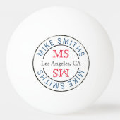 tafeltennis stijlvol cirkelmonogram pingpongballen (Voorkant)