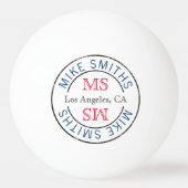 tafeltennis stijlvol cirkelmonogram pingpongballen (Achterkant)