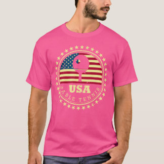 Tafeltennisser met Amerikaanse vlag Ping Pong T-shirt