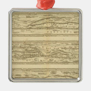 Tafeltheodosiaanse kaartje Peutinger Metalen Ornament